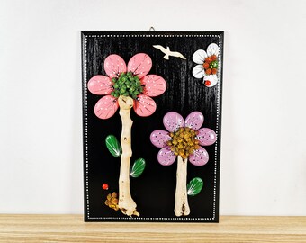 Cuadro decorativo de piedra pintado a mano, guijarro pintado, piedra pintada, para ofrecer como regalo o decoración del hogar