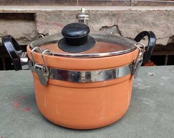 Verka's Clay Pressure Cooker. 100 % Natural Terracotta and Red