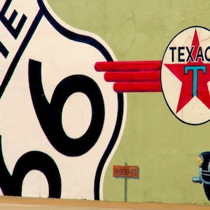 Route 66 Texaco Gas Station, Route 66 Wall Art, Route 66 Garage Photo Print, Route 66 Travel Poster, Road Trips On The Mother Road