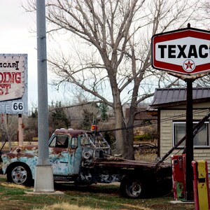 Tucumcari New Mexico, Route 66 Decor, Route 66 Photo Print, Route 66 Travel Poster, The Mother Road, Man Cave Wall Art, Texaco Sign