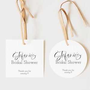 Modern Minimalist Bridal Shower Square and circle Tags, Square and circle Tags, Bridal Shower Editable Square and circle Tags,  CC009