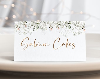 Wildflower Buffet Card 3.5 x 2, Wildflower Buffet Card,  Editable Buffet Card, Instant download, Edit with TEMPLETT, CC041