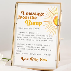 Hier komt de zoon Babyshowerbericht van het hobbelbord, babyshowerbericht van het hobbelbord, babyshower bewerkbare babyshower, CC080