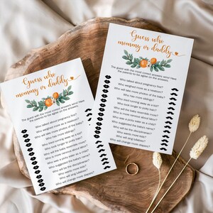 Little Cutie Baby Shower Games Jogo de Cartas para Mamãe ou Papai, Jogo de Cartas para Mamãe ou Papai Editável, Download instantâneo, Editar TEMPLETT, CC057