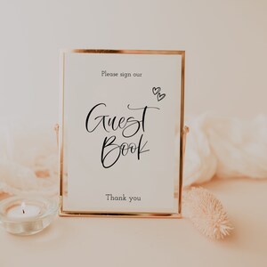 Modern Calligraphy Baby Shower Guest Book Sign ,baby Shower Guest Book ...
