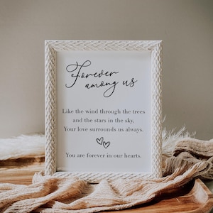 Calligraphie moderne Souvenir affectueux parmi nous, Souvenir affectueux parmi nous pour toujours, Souvenir affectueux modifiable, Modifier avec TEMPLETT, CC071