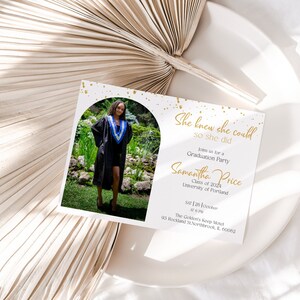 Modern Champagne Graduation Invitation ,Graduation Invitation, Graduation Editable Invitation, Instant download, Edit with TEMPLETT, CC029A
