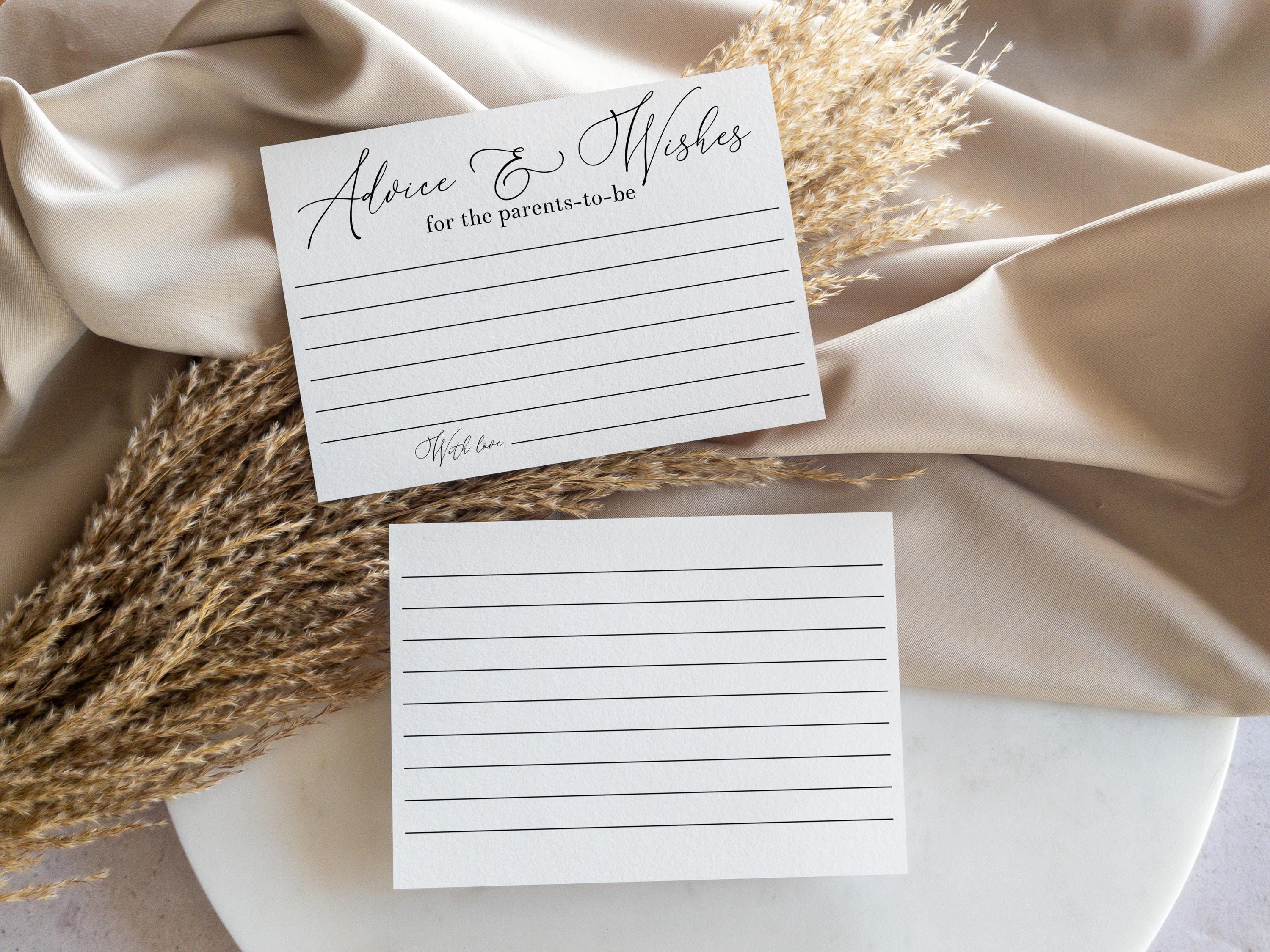Modern Calligraphy Baby Shower Wishes and Advice Game Card ,  Editable Wishes and Advice Game Card, Instant download, Edit TEMPLETT, CC071
