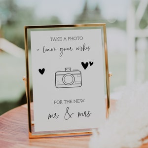 Modern Minimalist Wedding Photo guestbook sign, Photo guestbook sign, Wedding Editable Photo guestbook sign, Instantdownload, TEMPLETT CC008