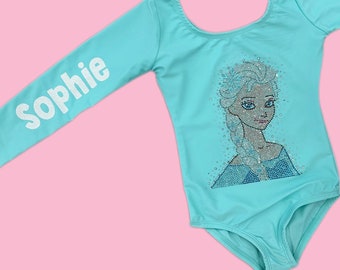 Elsa Birthday Rhinestone Dance Dress Leotard