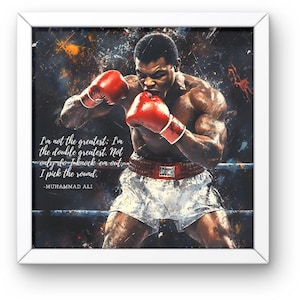 Muhammad Ali Motivational Boxing Quote - Digital Artwork | Printable Wall Art | Canvas Editable 4000x4000 | Instant Download