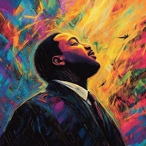Beautiful 4 Martin Luther King Jr. Abstract Digital Print Art 5000 x 5000 px PNG Digital Download