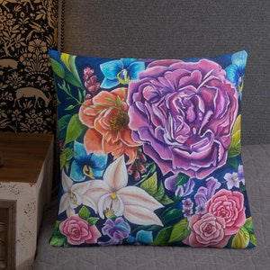 Spring Flower Premium Pillow with original art by Althia Prinsloo, Interior Design Pillow for Your Home