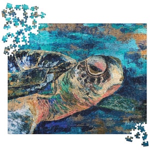 Sea Turtle Jigsaw puzzle with Original Art by Althia Prinsloo