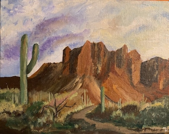 Superstition Mountains Original Acrylic Painting