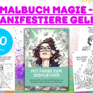 Malbuch für Erwachsene - &#39;Reichtum & Erfolg Manifestieren&#39; | Positives Denken durch Affirmationen | PDF Download