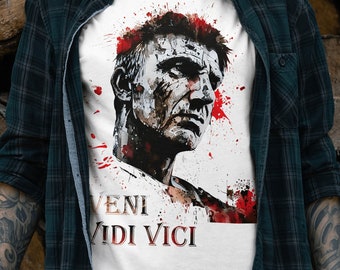 Julius Caesar. Cool tshirt and apparel for men and women. Veni Vidi Vici tshirt, sweatshirt and long sleeved tshirt. Historical tshirt.