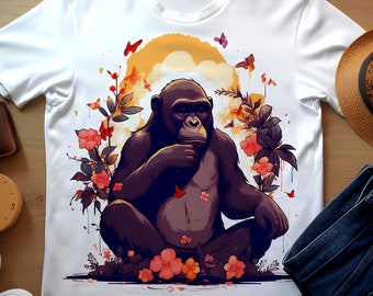 Artistic spiritual ape Tshirt. Cool and unique tshirt. Stylish apparel for spiritual folks!