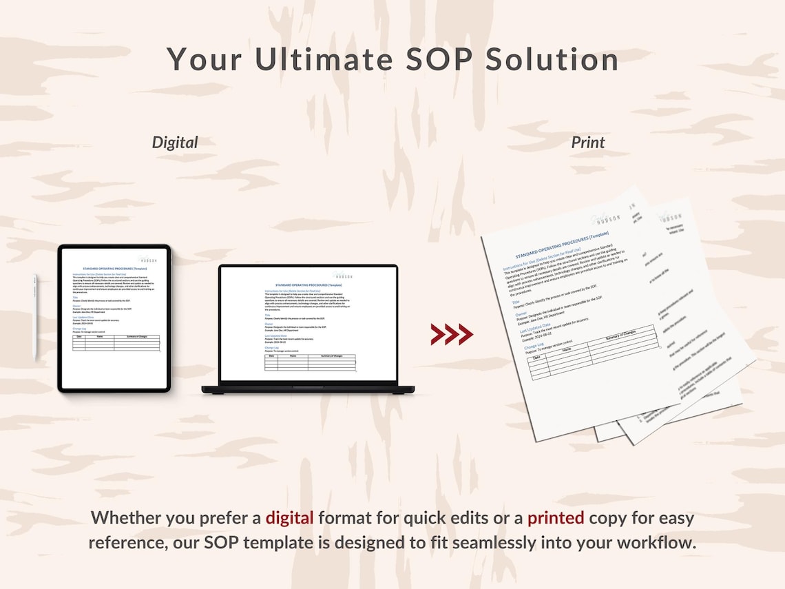 Standard Operating Procedures Guidebook Digital SOP Template for Small ...
