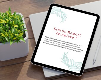 Status Report Template | Editable Project Manager Report | Digital Download Business Tool