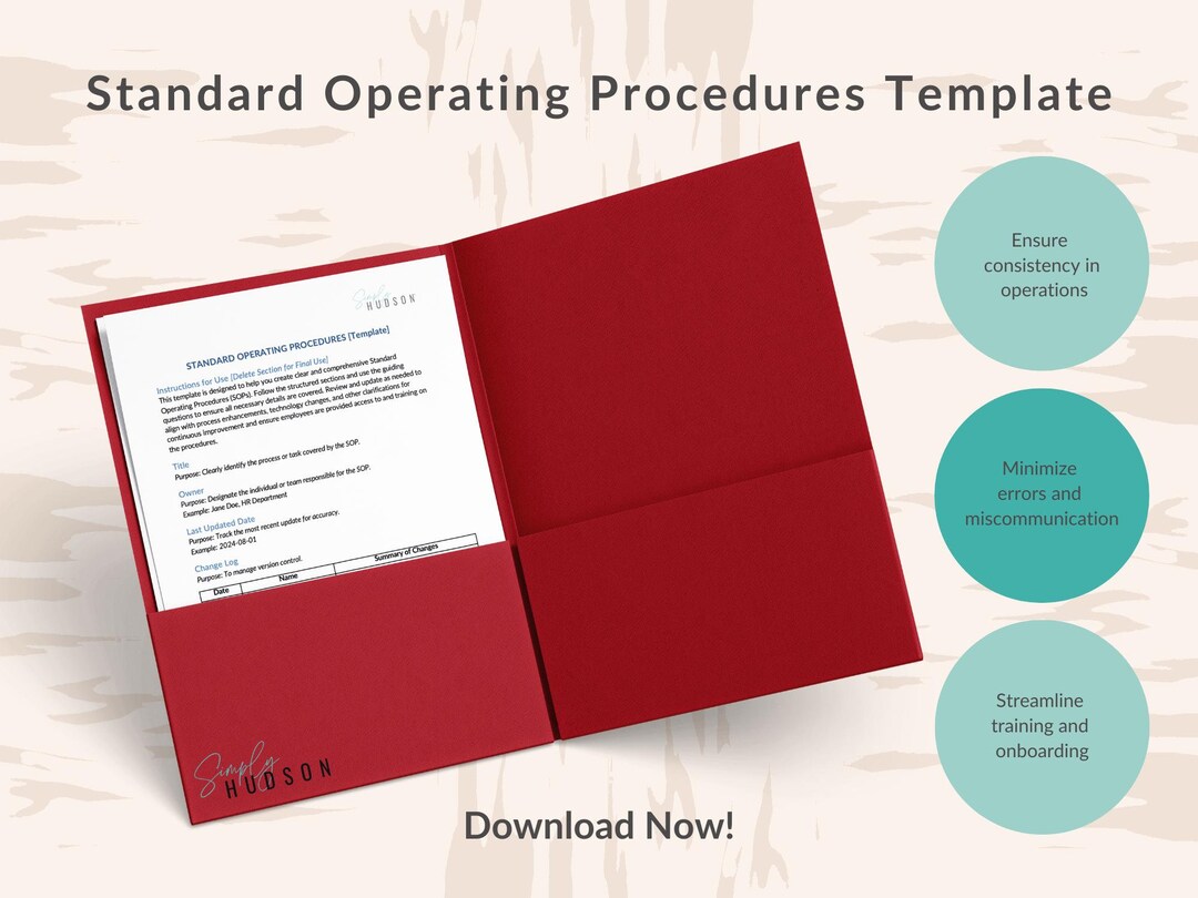 Standard Operating Procedures Guidebook | Digital SOP Template for ...