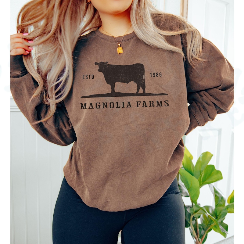 Cow Art Print Casual Cotton Sweatshirt main image 0