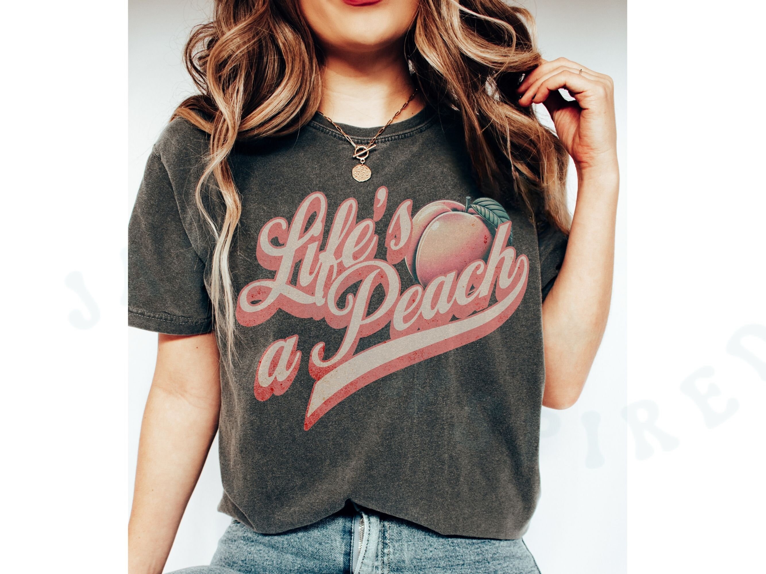Life's A Peach T-shirt Retro Vintage Comfort Colors Top