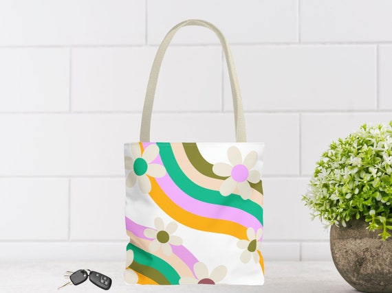 Wavy Daisy Tote Beach Bag Wavy Daisy Tote Beach Bag