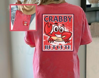 Funny Crab Beach Shirt Comfort Colors Unisex Sassy Summer Vintage Retro Style Tee Vacation Tropical Coastal Travel Gift Top Humor Graphic