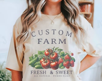 Kundenspezifisches Bauern-Weinlese-Hemd Komfortfarben Ernte-Saison Kundengerechtes T-Shirt Unisex-personalisiertes Land landwirtschaftliche Bauernmarkt-T-Shirt