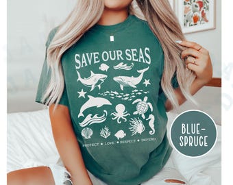 Save Our Seas T-shirt Comfort Colors Eco-Friendly Marine Biologist Environmental Top Beach Summer Ocean Lover Gift Tee Protect Our Beaches