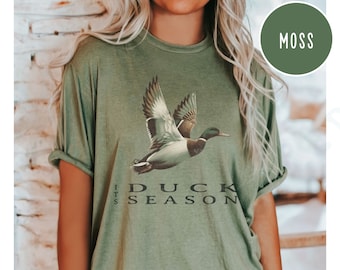 Duck Season Hunting Tshirt Unisex Comfort Colors Outdoor Nature Inspired Shirt Vintage Casual Hunting Gear Tee Adventure Wildlife Rustic Top