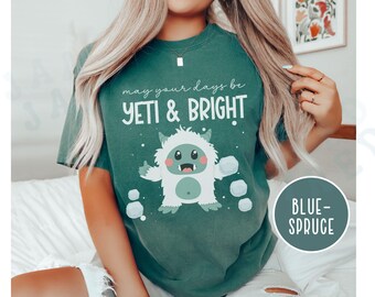 Abominable Snowman Yeti Shirt Family Matching Christmas Holiday Season Wear Funny Graphic Bigfoot Cartoon Kawaii Style Xmas Whimsical Winter