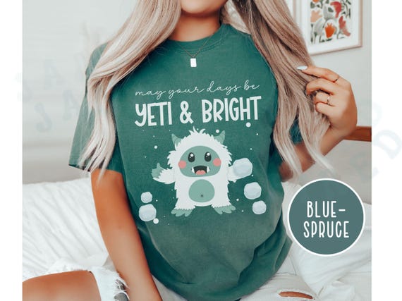 Abominable Snowman Yeti Shirt Family Matching Christmas Holiday Season Wear Funny Graphic Bigfoot Cartoon Kawaii Style Xmas Whimsical Winter