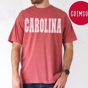 North South Carolina T-shirt Casual Vintage White Distressed University Font Shirt Comfort Colors Unisex SC NC State Pride Gift Everyday Top