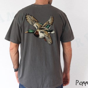 Mallard Duck Hunting T-shirt Men&#39;s Comfort Colors Waterfowl Outdoor Rugged Shirt Gift For Husband Wildlife Duck Bird Lover Tee Nature Animal