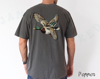 Mallard Duck Hunting T-shirt Men's Comfort Colors Waterfowl Outdoor Rugged Shirt Gift For Husband Wildlife Duck Bird Lover Tee Nature Animal