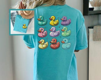 Rubber Duck Gift Shirt Retro Quirky Graphic Tee Comfort Colors Vintage Nostalgia Cartoon Playful Top Summer Casual Unique Wear Duck Lover
