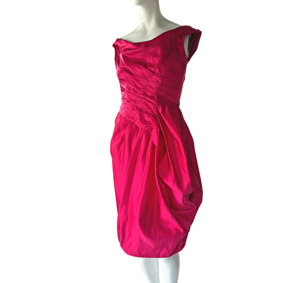 An Amazing 1950S Ceil Chapman Satin Cocktail Dress - image 2