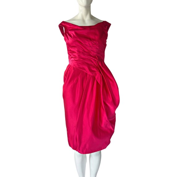 An Amazing 1950S Ceil Chapman Satin Cocktail Dress - image 1