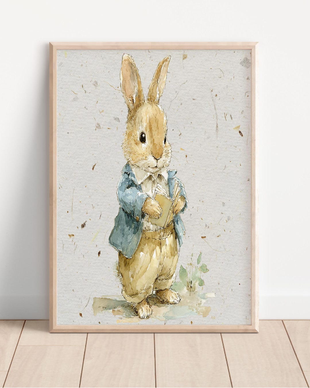 Studious Rabbit Studious Rabbit Nursery Wall Art, Watercolor Bunny Storybook Poster ...