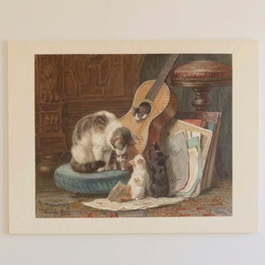 Vintage Cat Drawing: Antique Cats Print for Timeless Home Decor | Cat portrait