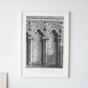 Architectural Art Print - Antique Vintage Wall Art - Rustic Farmhouse Decor Sketch Printable