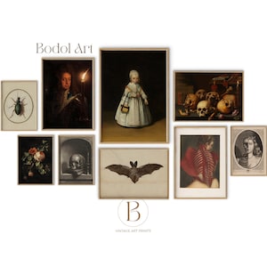 Vintage Halloween Gallery Wall Art: Gothic Dark Academia Prints (Set of 9) (Digital Download)