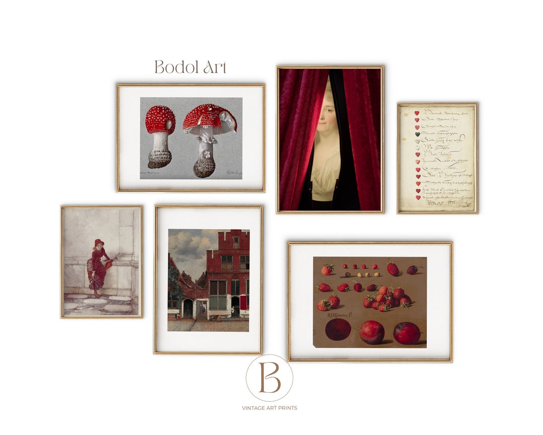 Printable Vintage Gallery Wall Art Set of 6 | Farmhouse Gallery Wall ...