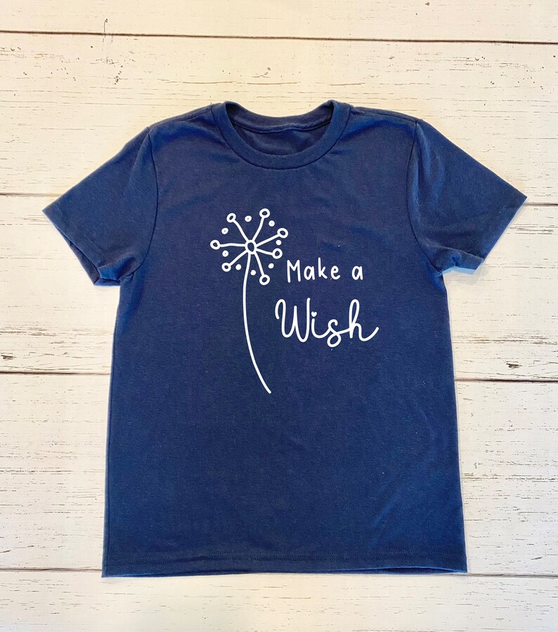 Make a Wish Girls Shirt, Dandelion Kids Shirt, Botanical Girls Tee