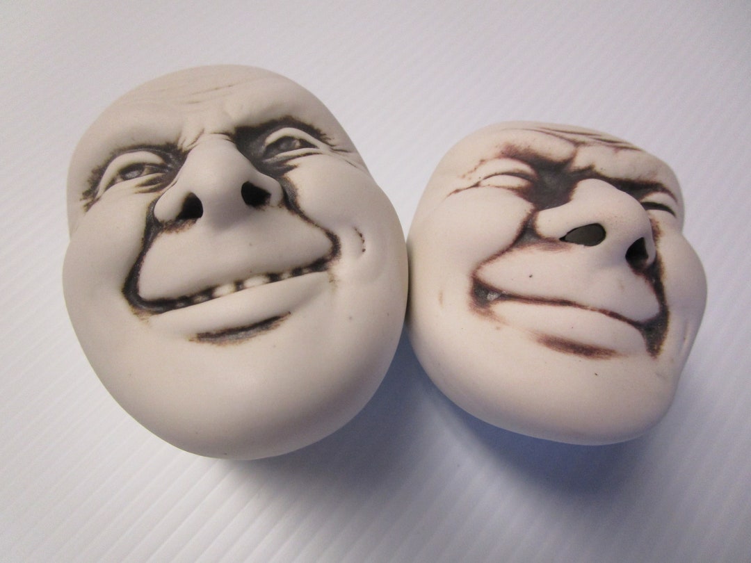 VTG New Old Stock 90's Creepy Face Salt & Pepper Set for Oddity ...
