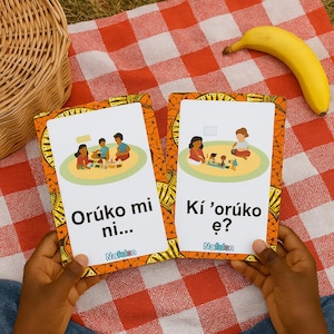 Yoruba Language Flashcards, Bilingual Learning, Kids & Adults