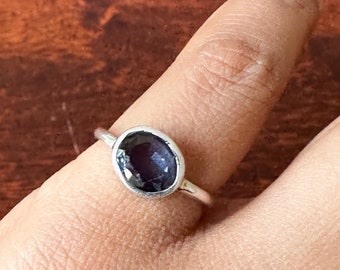 Kusum Sapphire Ring, pinky Ring, Blue Sapphire Ring - Size UK M or US 6.5