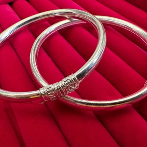 Chandra Silver Indian Hinged Kada, Chakra Bracelet